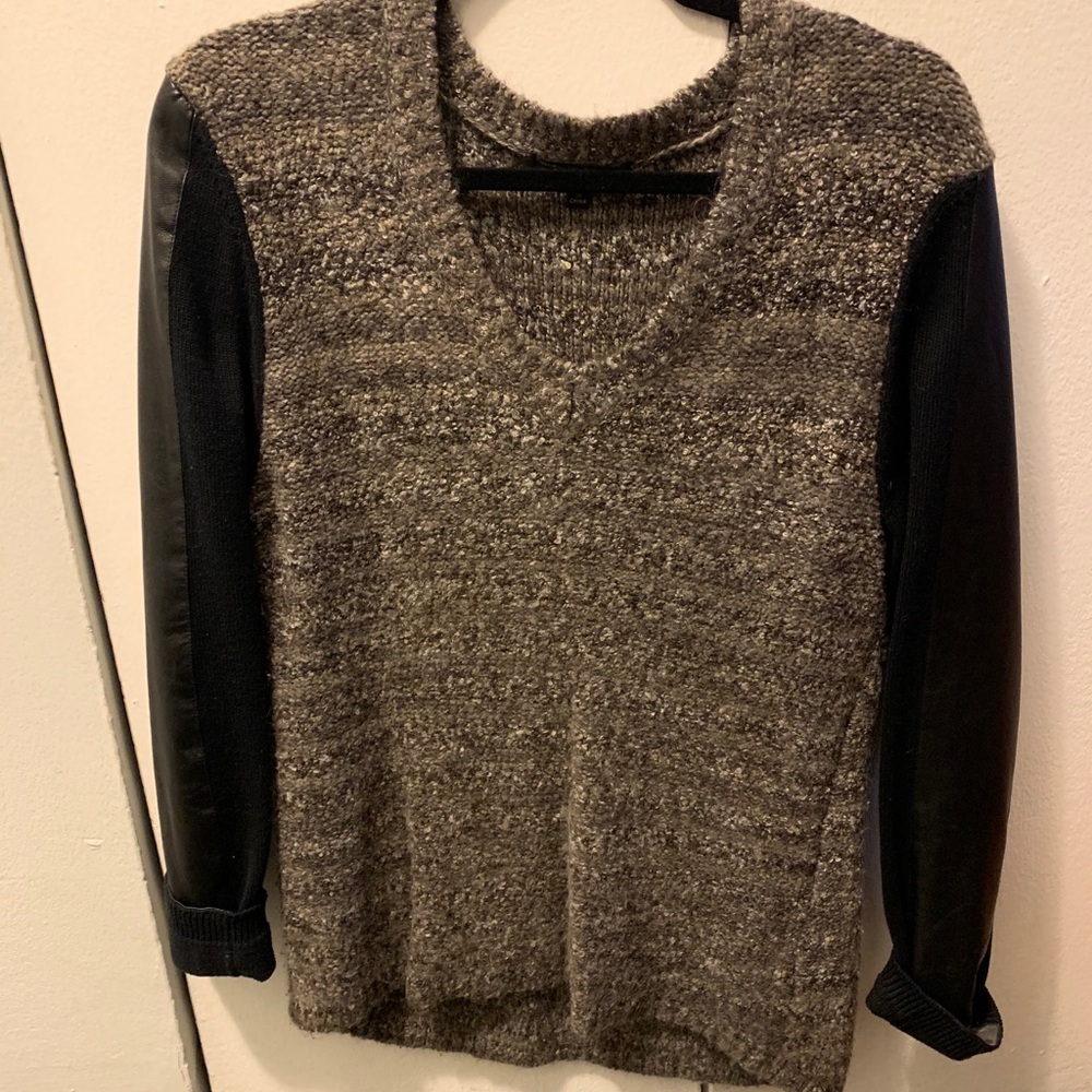 W118 by Walter Baker Faux Leather Sleeved Sweater - Picture 4 of 5